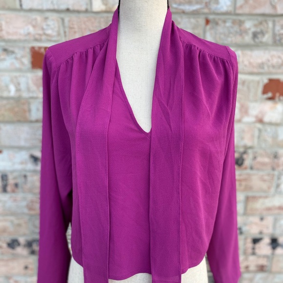 Free Press Crop Tie Neck Blouse - Picture 3 of 8